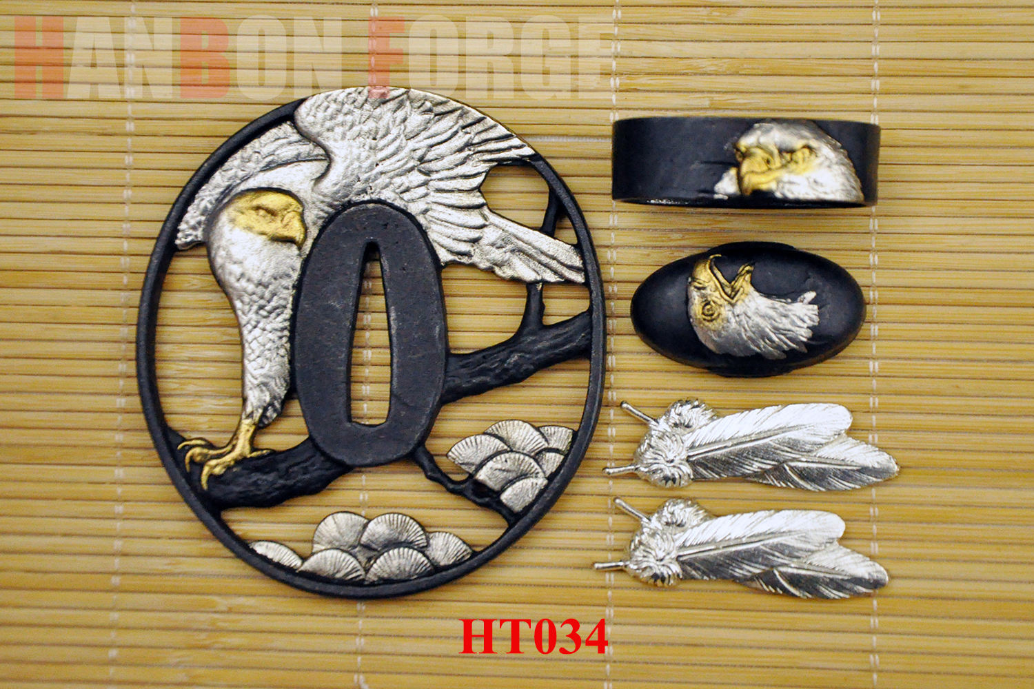3点セット TSUTSUFUDE＆KATANAFUDE＆NANAMEFUDE Edo period antique Tsuba Set 03 for Samurai Sword| Samurai